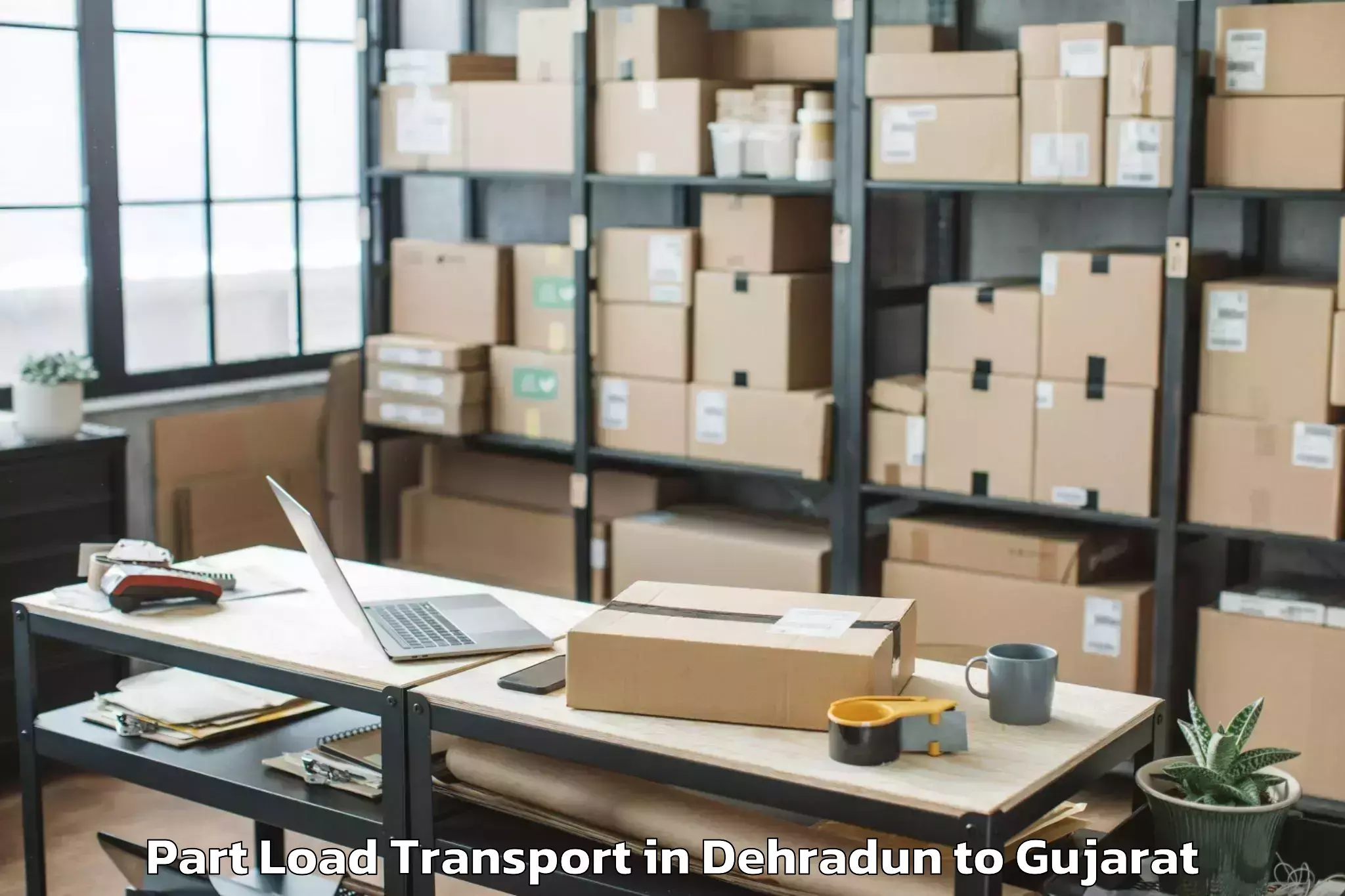 Book Dehradun to Kosamba Part Load Transport